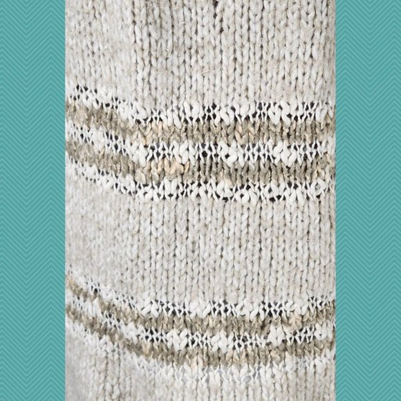 Free People Ivory Striped Fuzzy Knit Linus Oversized Sweater - Picture 2 of 5